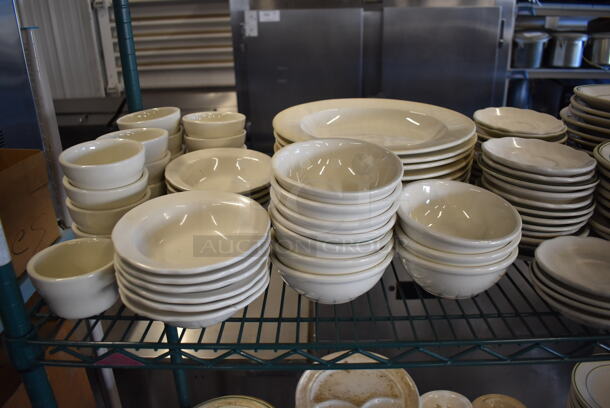 ALL ONE MONEY! Metro Lot of Various Items Including Various Ceramic Dishes, Poly Bottles, To Go Containers, Liquid Machine Detergent Jugs. Does Not Include Shelving Unit - Image 3 of 6