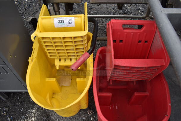 2 Poly Mop Buckets w/ Wringing Attachments on Casters. 15x25x25. 2 Times Your Bid! - Image 3 of 3