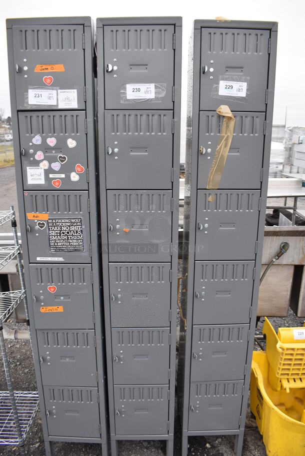 Gray Metal 6 Cubby Locker. 12x12x78 - Image 1 of 4