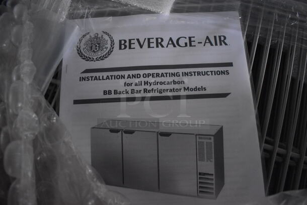 BRAND NEW SCRATCH AND DENT! Beverage Air BB94HC-1-G-B Stainless Steel Commercial 3 Door Back Bar Cooler Merchandiser. One Door Is Not Attached Due To Broken Hinges. 115 Volts, 1 Phase. 95.5x28.5x37.5. Tested and Working! - Image 8 of 12
