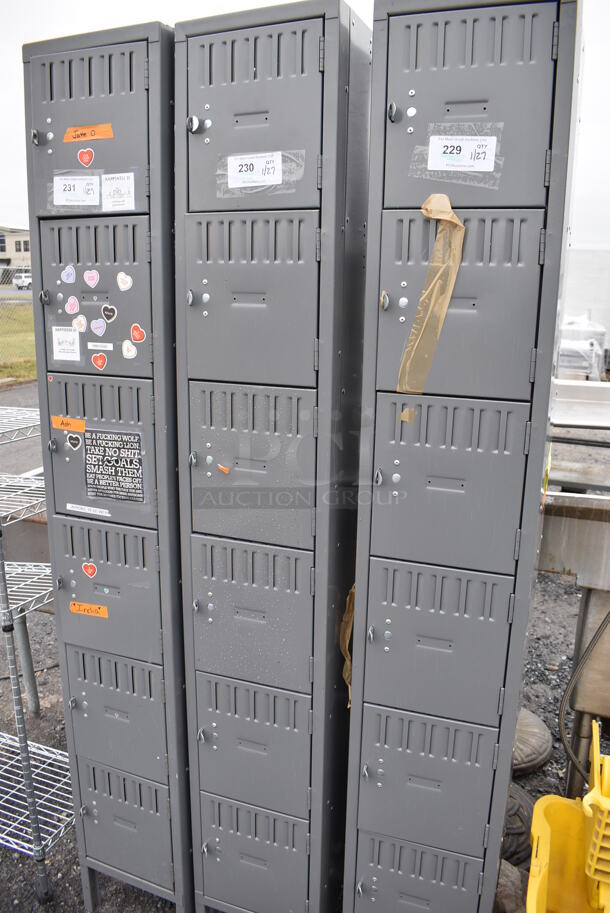 Gray Metal 6 Cubby Locker. 12x12x78 - Image 2 of 4