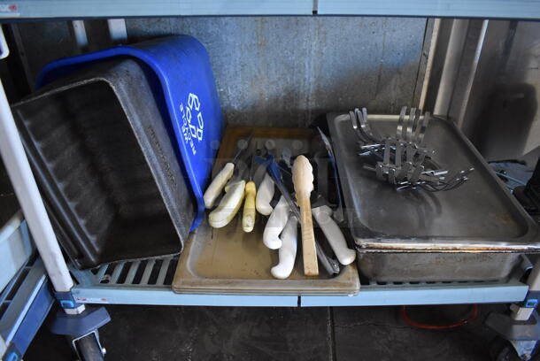 ALL ONE MONEY! Metro Lot of Various Items Including Metal Bowls, Stainless Steel Drop In Bins, Ceramic Bowls, Utensils and Cutting Boards. Does Not Include Shelving Unit - Image 6 of 6