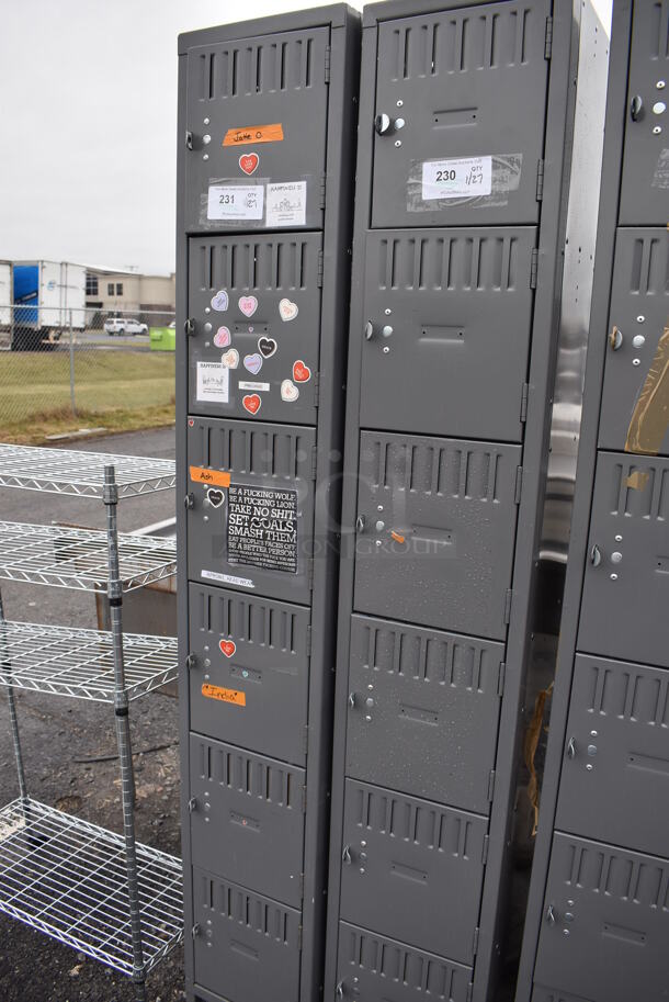 Gray Metal 6 Cubby Locker. 12x12x78 - Image 3 of 4