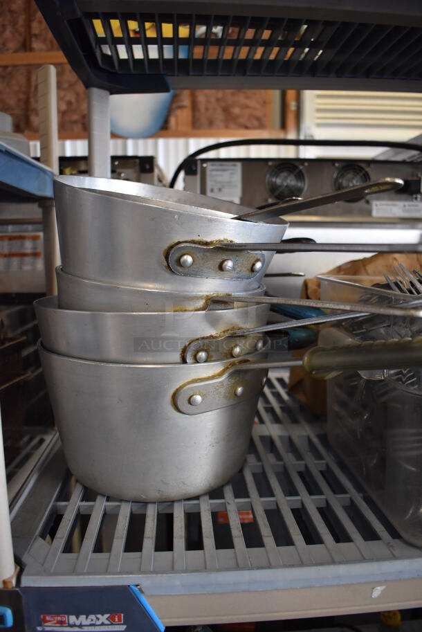 ALL ONE MONEY! Tier Lot of Various Items Including Silverware, Silverware Holder, Poly Bin and 12 Metal Sauce Pans - Image 6 of 6