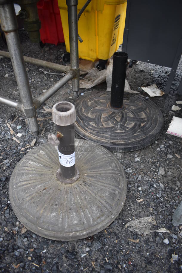 2 Metal Patio Umbrella Bases. 16x16x13, 20x20x13. 2 Times Your Bid! - Image 2 of 3