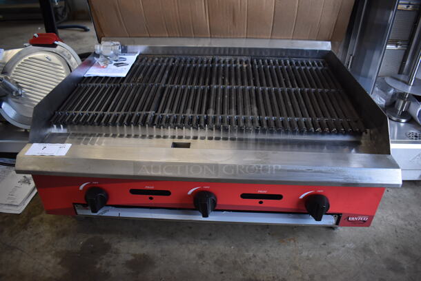 BRAND NEW SCRATCH AND DENT! 2022 Avantco 177CAG36RC Stainless Steel Commercial Countertop Natural Gas Powered Charbroiler Grill. 30,000 BTU. 36x29x16. Tested and Working! - Image 6 of 10