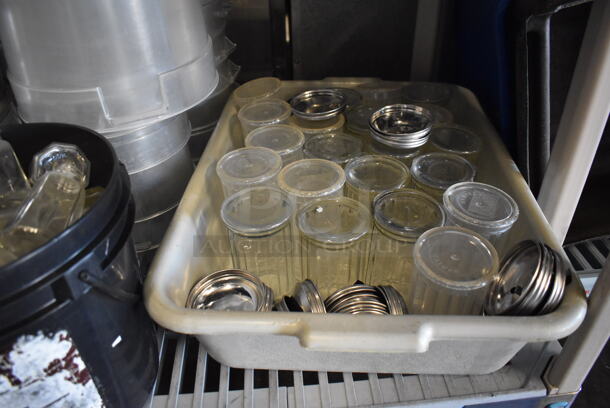 ALL ONE MONEY! Tier Lot of Various Items Including Stainless Steel Cylindrical Bins, Poly Bins and Sugar Dispensers - Image 2 of 5