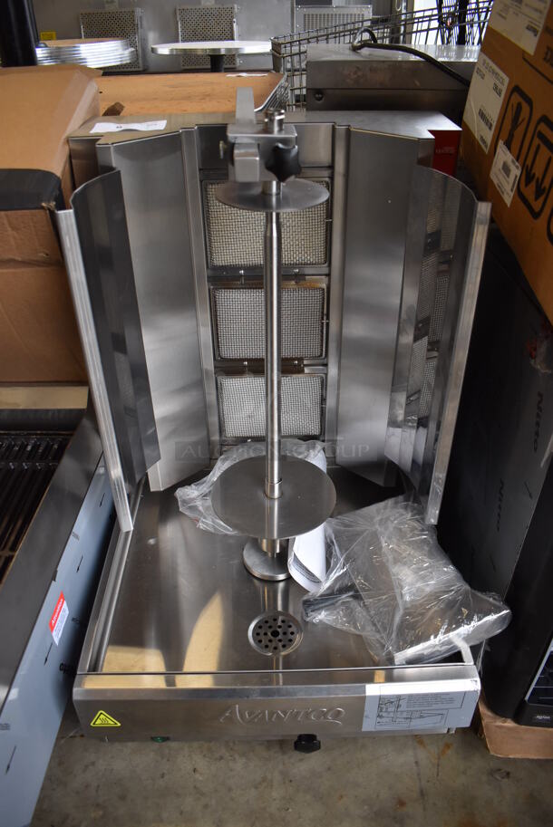 BRAND NEW SCRATCH AND DENT! Avantco 177VB203 Stainless Steel Commercial Countertop Propane Gas Powered Vertical Broiler. 24,000 BTU. 21x24x34. Tested and Working! - Image 1 of 9