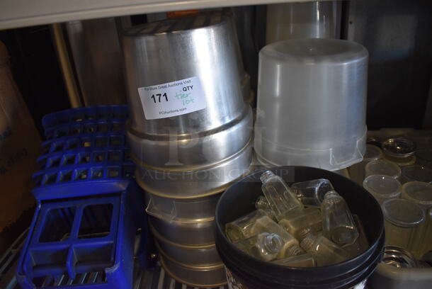 ALL ONE MONEY! Tier Lot of Various Items Including Stainless Steel Cylindrical Bins, Poly Bins and Sugar Dispensers - Image 4 of 5