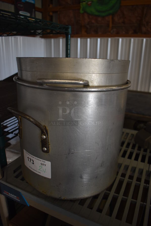 2 Various Metal Stock Pots. 15x12.5x11, 17x13x12. 2 Times Your Bid!