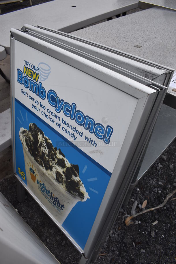 3 A Frame Sidewalk Signs; 1 Poly and 2 Metal. 25x4x46, 24x4x40. 3 Times Your Bid! - Image 2 of 3