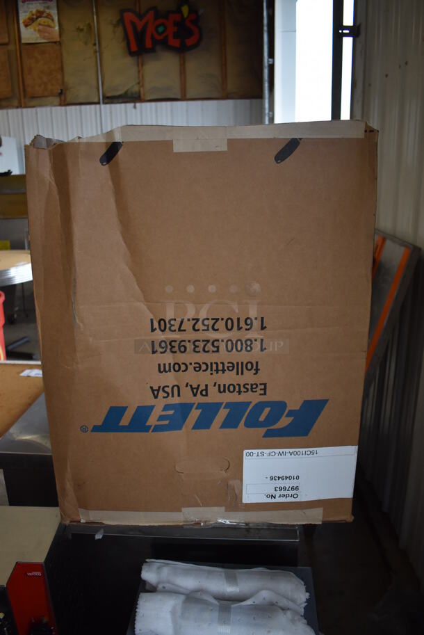 BRAND NEW SCRATCH AND DENT! 2022 Follett 15CI100A Metal Commercial Countertop Nugget Ice Maker / Dispenser and Water Dispenser. 115 Volts, 1 Phase. 14x24x24. Tested and Working! - Image 7 of 9