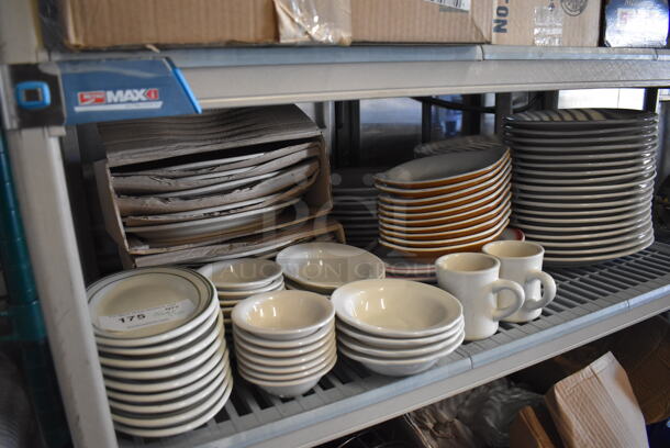 ALL ONE MONEY! Tier Lot of Various Items Including Ceramic Dishes; Plates, Bowls and Mugs