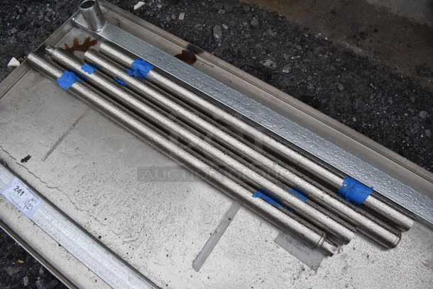 Stainless Steel Tabletop w/ 4 Metal Legs and 4 Commercial Casters. 48x24x5 - Image 4 of 4