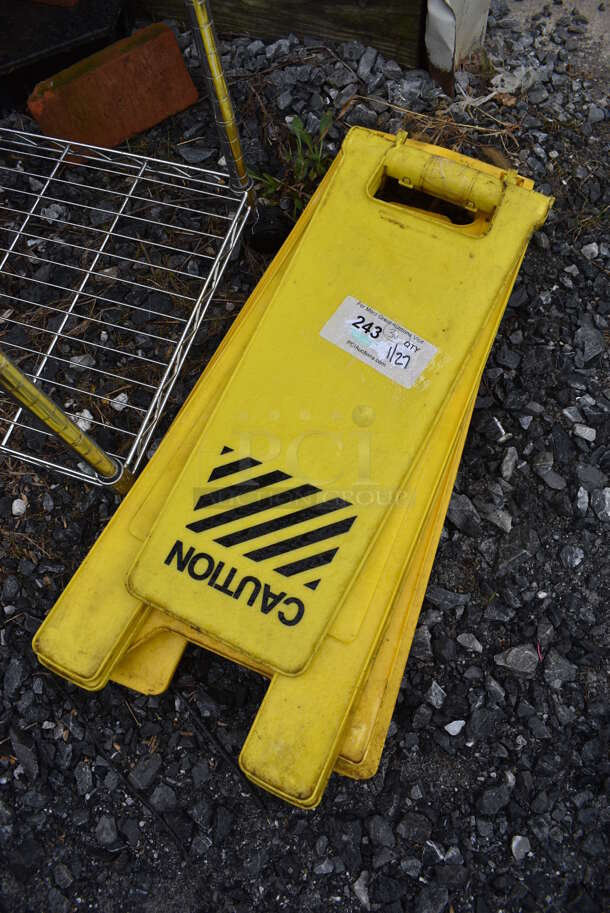 3 Various Yellow Poly Wet Floor Caution Signs. 11x1x24, 12x1x24. 3 Times Your Bid! - Image 2 of 3