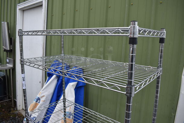 Chrome Finish 5 Tier Wire Shelving Unit. BUYER MUST DISMANTLE. PCI CANNOT DISMANTLE FOR SHIPPING. PLEASE CONSIDER FREIGHT CHARGES. 30x14x62 - Image 2 of 3
