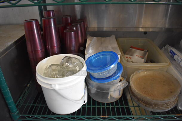 ALL ONE MONEY! Metro Lot of Various Items Including Poly Drop In Bins, Paper Products, Poly Beverage Tumblers. Does Not Include Shelving Unit - Image 4 of 10