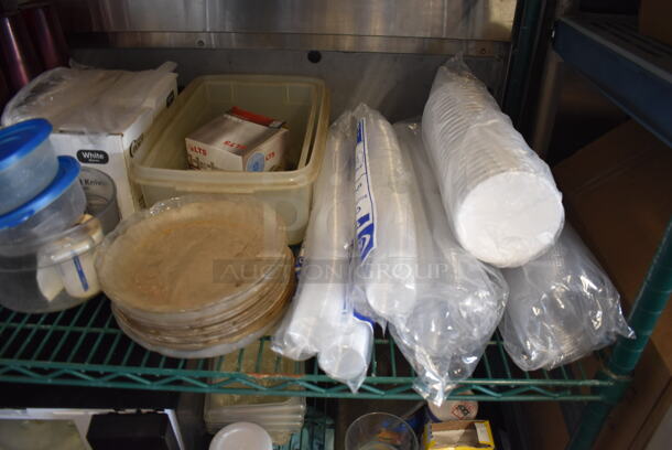 ALL ONE MONEY! Metro Lot of Various Items Including Poly Drop In Bins, Paper Products, Poly Beverage Tumblers. Does Not Include Shelving Unit - Image 5 of 10