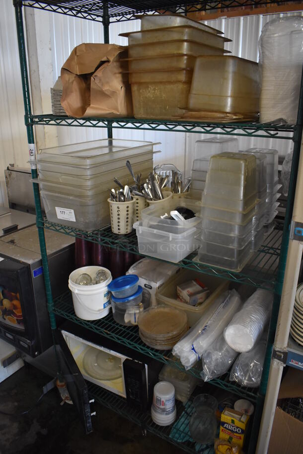 ALL ONE MONEY! Metro Lot of Various Items Including Poly Drop In Bins, Paper Products, Poly Beverage Tumblers. Does Not Include Shelving Unit - Image 10 of 10