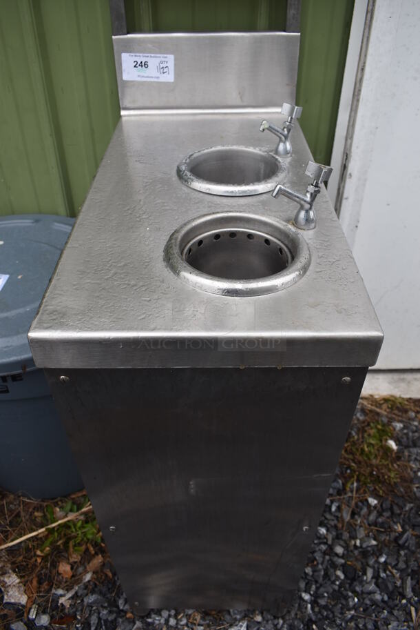 Stainless Steel Commercial Table w/ 2 Wells, 3 Cup Dispensers. 14x28x71 - Image 4 of 4