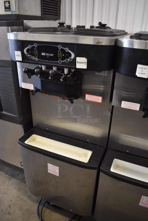 Taylor C713-33 Stainless Steel Commercial Water Cooled Floor Style 2 Flavor w/ Twist Soft Serve Ice Cream Machine on Commercial Casters. 208-230 Volts, 3 Phase. 26x37x60 - Image 2 of 10