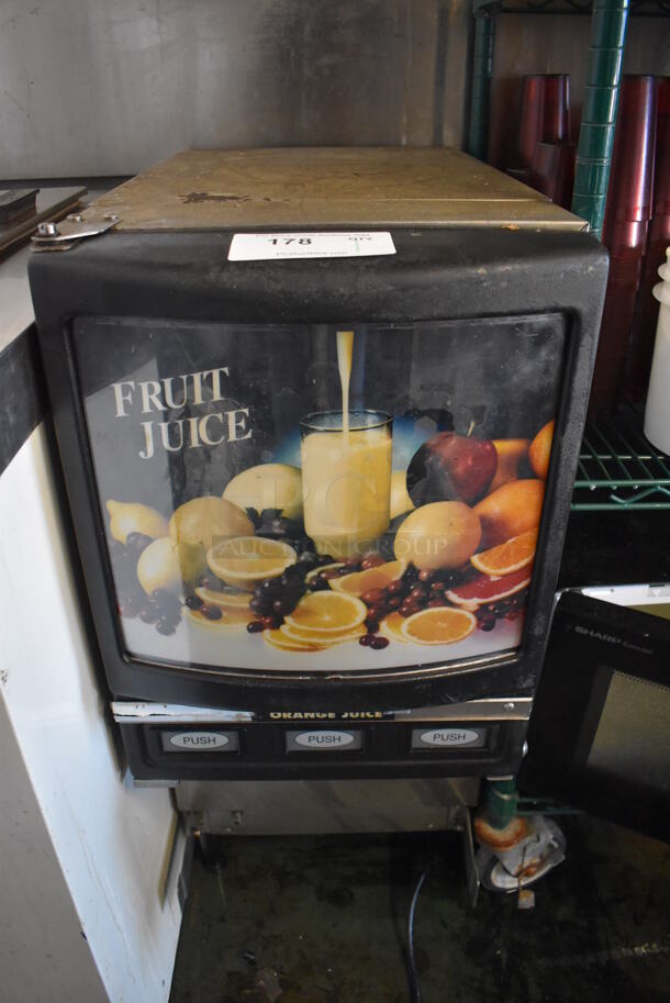 Stainless Steel Commercial Countertop 3 Flavor Juice Dispenser. 15x27.5x35. Cannot Test - Unit Trips Breaker - Image 1 of 5