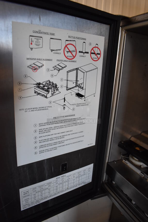 Stainless Steel Commercial Countertop 3 Flavor Juice Dispenser. 15x27.5x35. Cannot Test - Unit Trips Breaker - Image 5 of 5