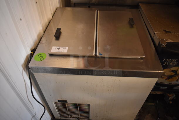 Stainless Steel Commercial Chest Freezer w/ Center Hinge Lid. 115 Volts, 1 Phase. 31x30.5x33. Tested and Powers On But Does Not Get Cold - Image 2 of 7