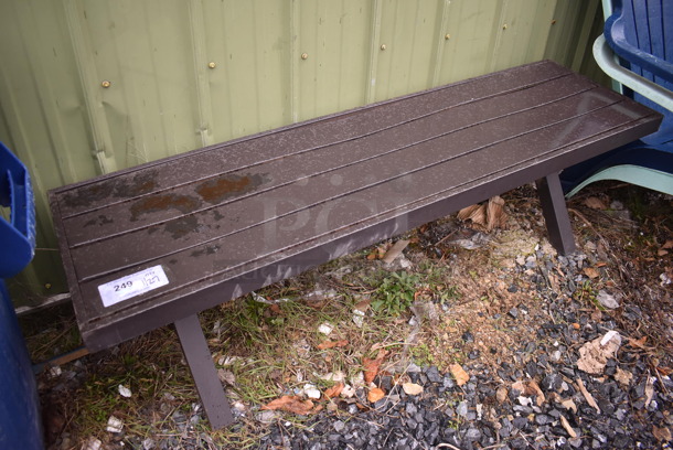 Brown Metal Bench. 56x16x17