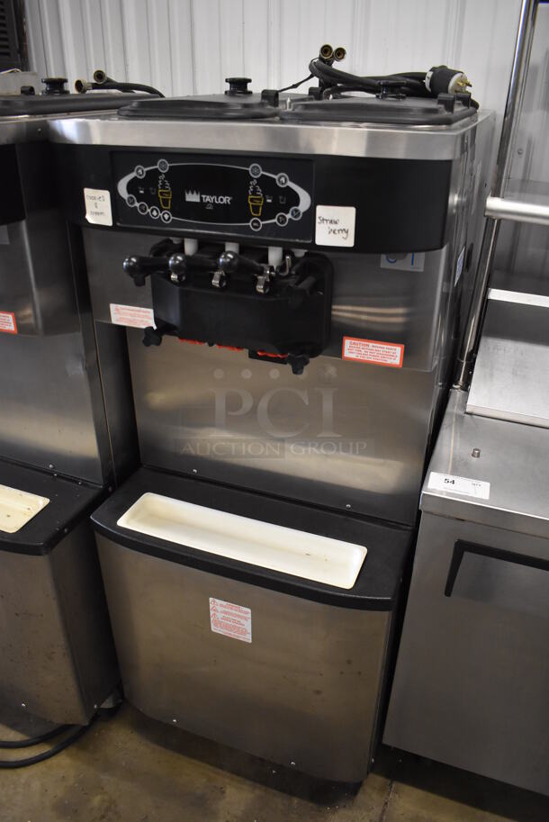 Taylor C713-33 Stainless Steel Commercial Water Cooled Floor Style 2 Flavor w/ Twist Soft Serve Ice Cream Machine on Commercial Casters. 208-230 Volts, 3 Phase. 26x37x60 - Image 2 of 11