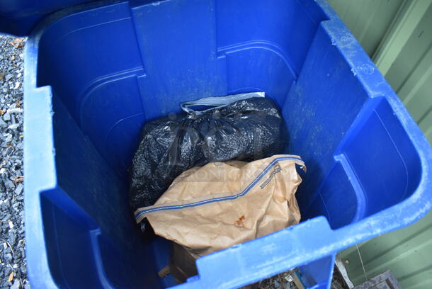 Blue Poly Trash Can w/ Lid. 26x24x31 - Image 3 of 3