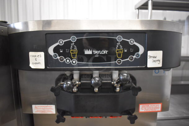 Taylor C713-33 Stainless Steel Commercial Water Cooled Floor Style 2 Flavor w/ Twist Soft Serve Ice Cream Machine on Commercial Casters. 208-230 Volts, 3 Phase. 26x37x60 - Image 4 of 11