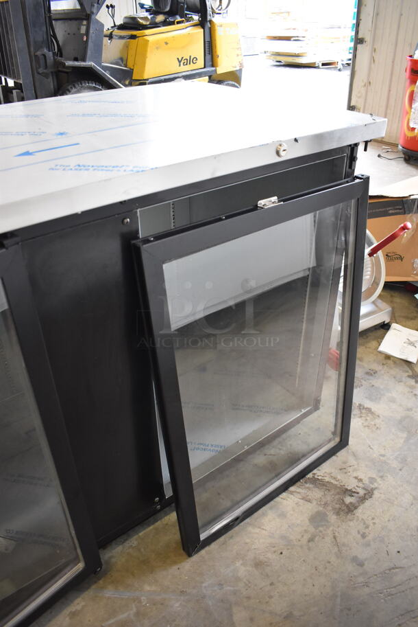 BRAND NEW SCRATCH AND DENT! Beverage Air BB94HC-1-G-B Stainless Steel Commercial 3 Door Back Bar Cooler Merchandiser. One Door Is Not Attached Due To Broken Hinges. 115 Volts, 1 Phase. 95.5x28.5x37.5. Tested and Working! - Image 10 of 12
