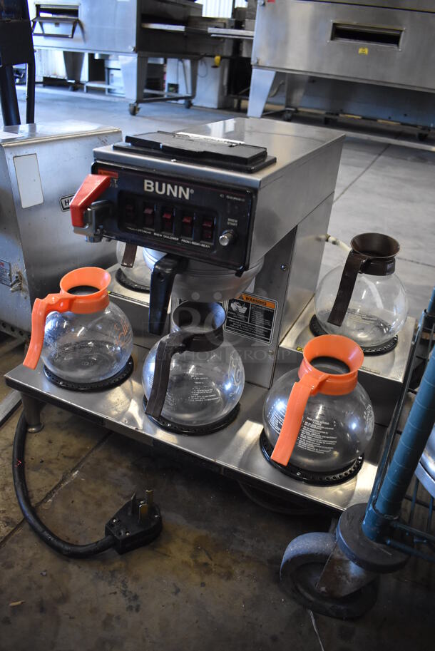 Bunn C Series Stainless Steel Commercial Countertop 5 Burner Coffee Machine w/ Hot Water Dispenser, Metal Brew Basket and 5 Coffee Pots. 208 Volts, 1 Phase. 24x18x21 - Image 2 of 7