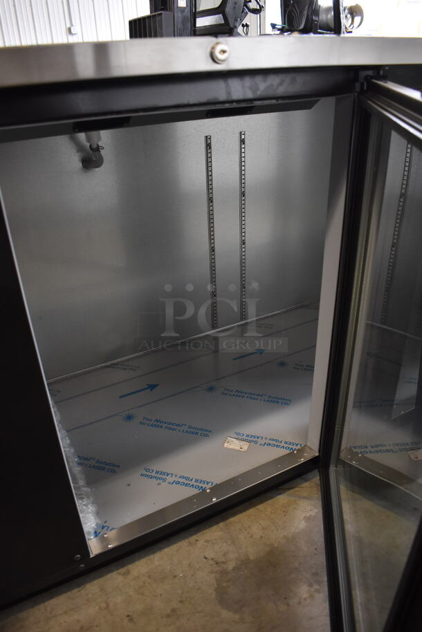BRAND NEW SCRATCH AND DENT! Beverage Air BB94HC-1-G-B Stainless Steel Commercial 3 Door Back Bar Cooler Merchandiser. One Door Is Not Attached Due To Broken Hinges. 115 Volts, 1 Phase. 95.5x28.5x37.5. Tested and Working! - Image 11 of 12