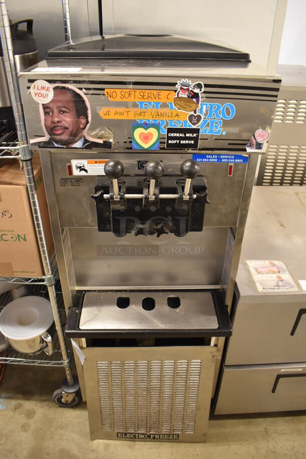 2011 Electro Freeze SL500-137 Stainless Steel Commercial Water Cooled Floor Style 2 Flavor w/ Twist Soft Serve Ice Cream Machine on Commercial Casters. 208-230 Volts, 1 Phase. 22x31x60 - Image 1 of 11