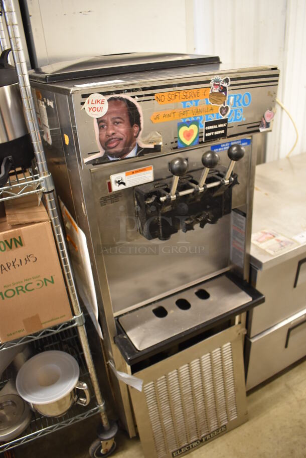 2011 Electro Freeze SL500-137 Stainless Steel Commercial Water Cooled Floor Style 2 Flavor w/ Twist Soft Serve Ice Cream Machine on Commercial Casters. 208-230 Volts, 1 Phase. 22x31x60 - Image 2 of 11