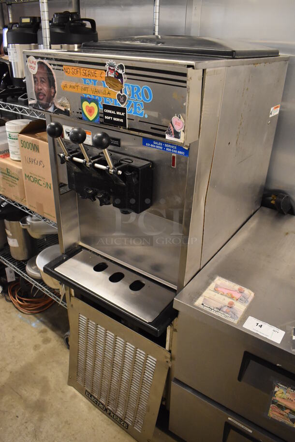 2011 Electro Freeze SL500-137 Stainless Steel Commercial Water Cooled Floor Style 2 Flavor w/ Twist Soft Serve Ice Cream Machine on Commercial Casters. 208-230 Volts, 1 Phase. 22x31x60 - Image 3 of 11