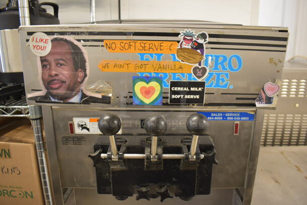 2011 Electro Freeze SL500-137 Stainless Steel Commercial Water Cooled Floor Style 2 Flavor w/ Twist Soft Serve Ice Cream Machine on Commercial Casters. 208-230 Volts, 1 Phase. 22x31x60 - Image 4 of 11