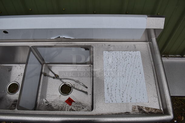 BRAND NEW SCRATCH AND DENT! Steelton 522CS31818LR 18-Gauge Stainless Steel 3 Compartment Commercial Sink. 90x24x26 - Image 5 of 6