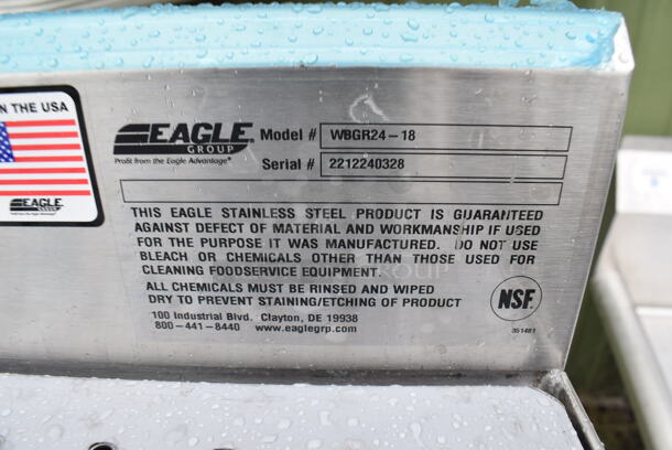 BRAND NEW SCRATCH AND DENT! Eagle WBGR24-18 Stainless Steel Commercial Drain Board w/ Under Shelf. 24x20x33 - Image 5 of 6