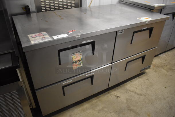 2017 True TUC-60D-4-HC Stainless Steel Commercial 4 Drawer Undercounter Cooler on Commercial Casters. 115 Volts, 1 Phase. 60.5x30x34. Tested and Working! - Image 1 of 7