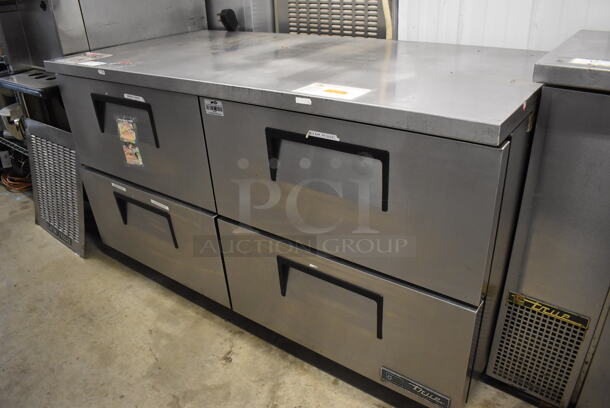 2017 True TUC-60D-4-HC Stainless Steel Commercial 4 Drawer Undercounter Cooler on Commercial Casters. 115 Volts, 1 Phase. 60.5x30x34. Tested and Working! - Image 2 of 7