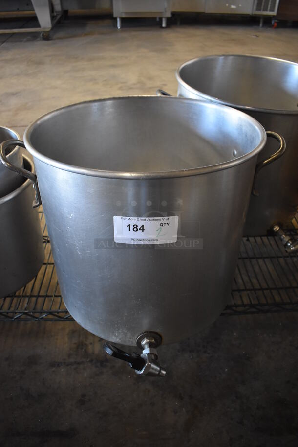 2 Metal Stock Pots w/ Spigots. 23x23x15.5. 2 Times Your Bid! - Image 2 of 4