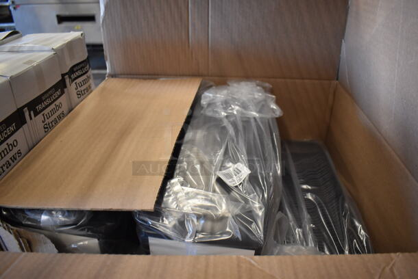 ALL ONE MONEY! Tier Lot of Various Items Including 12 Boxes of Straws, To Go Containers, Stainless Steel Drop In Bins and Colander - Image 7 of 7