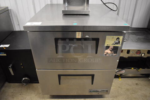 2016 True TUC-27D-2-HC Stainless Steel Commercial 2 Drawer Undercounter Cooler on Commercial Casters. 115 Volts, 1 Phase. 27.5x30x34. Tested and Powers On But Does Not Get Cold