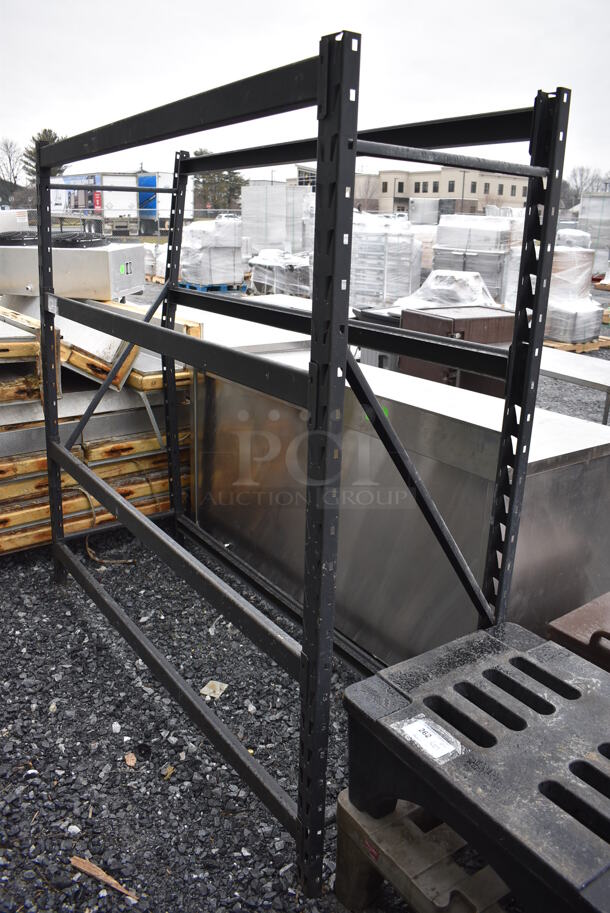 Black Metal Shelving Frame. 77x24x71 - Image 1 of 3