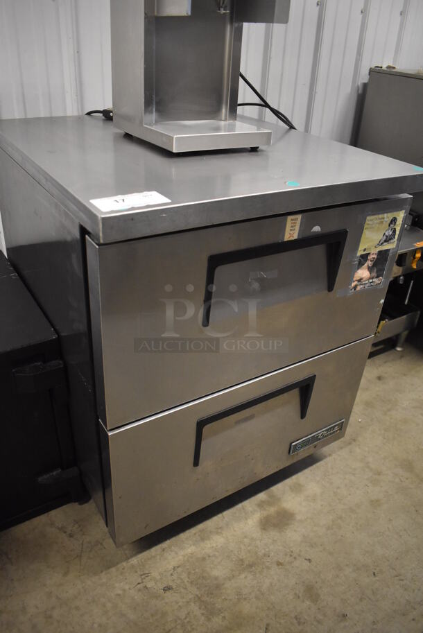2016 True TUC-27D-2-HC Stainless Steel Commercial 2 Drawer Undercounter Cooler on Commercial Casters. 115 Volts, 1 Phase. 27.5x30x34. Tested and Powers On But Does Not Get Cold - Image 2 of 6