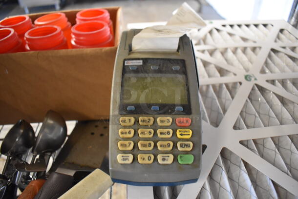 ALL ONE MONEY! Tier Lot of Various Items Including Poly Bus Bins, Filters, Utensils and Credit Card Reader - Image 3 of 5