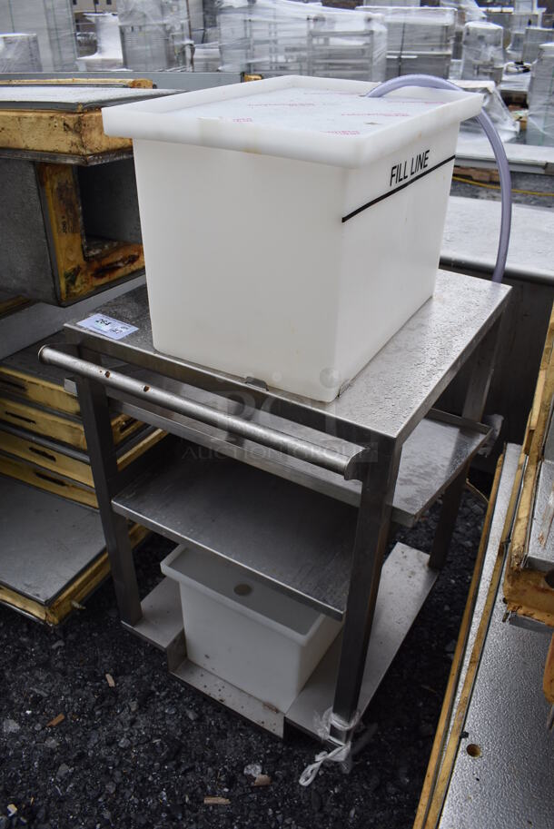 Stainless Steel Commercial Portable Cart w/ Poly Bins on Commercial Casters. 29x28x51 - Image 2 of 5